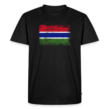 Gambie drapeau de la Gambie drapeau - T-shirt Premium bio Homme - noir - Devant - Nico (187cm)