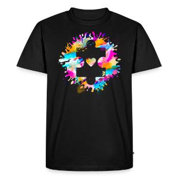 Autism Puzzle Autism Awareness Day - Men's Premium Organic T-Shirt - black - Front - Nico (187cm)