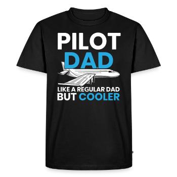 Papa pilote Co-pilote Aviator Airplane Fathers Day - T-shirt Premium bio Homme - noir - Devant - Nico (187cm)