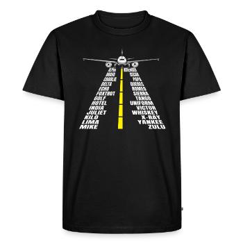 Phonetic Alphabet Airplane Pilot - Men's Premium Organic T-Shirt - black - Front - Nico (187cm)