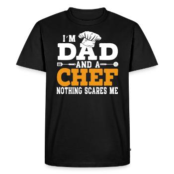I'm A Dad And A Chef Fathers Day Culinary Cook - Men's Premium Organic T-Shirt - black - Front - Nico (187cm)