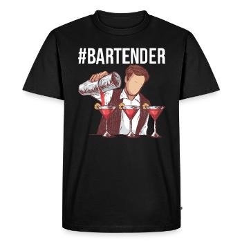 #BARTENDER cadeaux pour les serveurs et les hôtes - T-shirt Premium bio Homme - noir - Devant - Nico (187cm)
