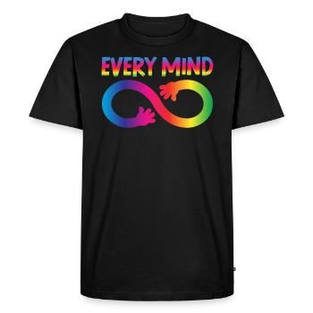 Every Mind Neurodiversity Autism Awareness - Men's Premium Organic T-Shirt - black - Front - Nico (187cm)