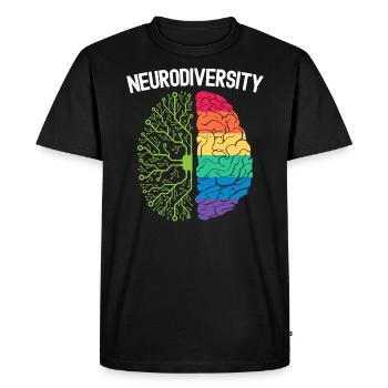 Neurodiversity Rainbow Autism Awareness - Men's Premium Organic T-Shirt - black - Front - Nico (187cm)