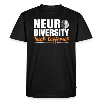 Neurodiversité Penser Autrement - T-shirt Premium bio Homme - noir - Devant - Nico (187cm)