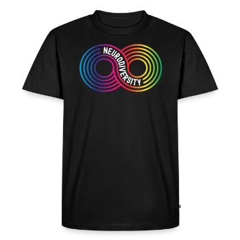 Neurodiversität Rainbow Infinity Neurodivergent - T-shirt Premium bio Homme - noir - Devant - Nico (187cm)