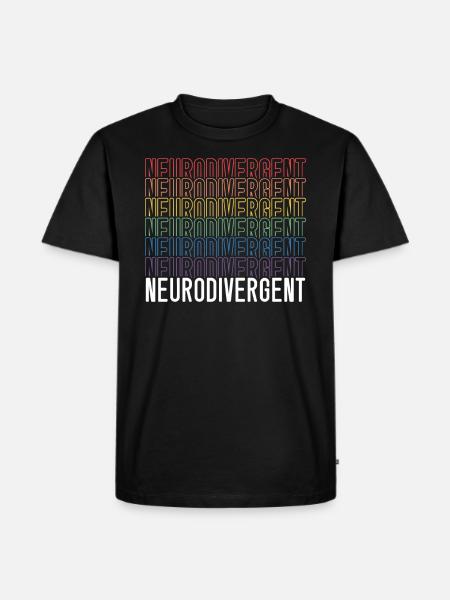 Neurodivergente Neurodiversità Rainbow ADHD ASD - Maglietta ecologica premium da uomo - nero