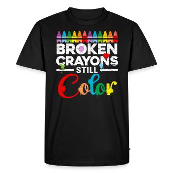 Broken Crayons Still Color Mental Health Awareness - Men's Premium Organic T-Shirt - black - Front - Nico (187cm)