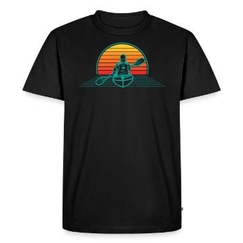 Vaporwave Kayak Kayaking Kayaker Boat Aesthetic - Men's Premium Organic T-Shirt - black - Front - Nico (187cm)
