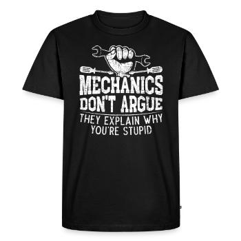 Mechanics dispute not car mechanics - Men's Premium Organic T-Shirt - black - Front - Nico (187cm)