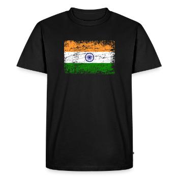 India Indian flag flag - Men's Premium Organic T-Shirt - black - Front - Nico (187cm)
