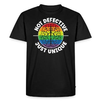 Non défectueux juste neurodiversité unique TDAH - T-shirt Premium bio Homme - noir - Devant - Nico (187cm)