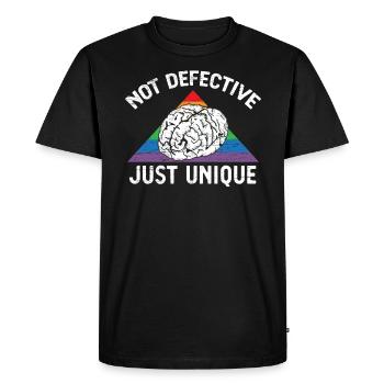 Non défectueux juste neurodiversité unique TDAH - T-shirt Premium bio Homme - noir - Devant - Nico (187cm)