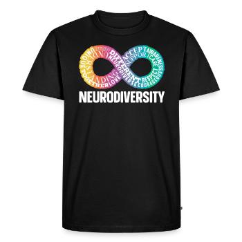 Neurodiversité Neurodivergent Rainbow Infinity - T-shirt Premium bio Homme - noir - Devant - Nico (187cm)