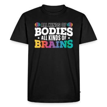 Toutes sortes de corps toutes sortes de cerveaux TDAH - T-shirt Premium bio Homme - noir - Devant - Nico (187cm)