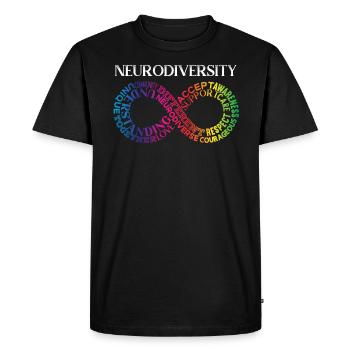 Neurodiversité Neurodivergent Rainbow Infinity - T-shirt Premium bio Homme - noir - Devant - Nico (187cm)
