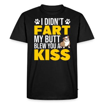 I DIDN’T FART MY BUTT BLEW YOU A KISS Cadeaux - T-shirt Premium bio Homme - noir - Devant - Nico (187cm)