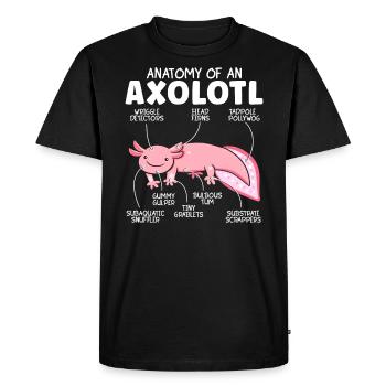 Anatomie d’un poisson migrateur mexicain Axolotl - T-shirt Premium bio Homme - noir - Devant - Nico (187cm)