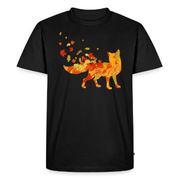 Kawaii Fox Leaves Wildlife Animal Foxes Vixen Fox - Men's Premium Organic T-Shirt - black - Front - Nico (187cm)