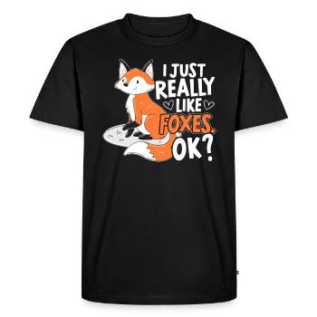 I like holding just foxes ok? Fox Lover - Men's Premium Organic T-Shirt - black - Front - Nico (187cm)