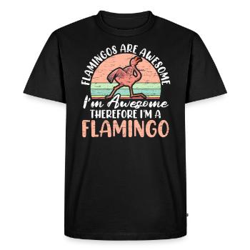 Flamingos Are Awesome Flamingo Whisperer Pink Bird - Men's Premium Organic T-Shirt - black - Front - Nico (187cm)