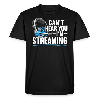 Je ne peux pas t’écouter Je streaming streaming - T-shirt Premium bio Homme - noir - Devant - Nico (187cm)