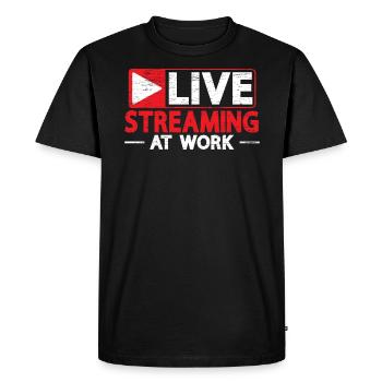Live streaming au Travail Online Streamer Gamer - T-shirt Premium bio Homme - noir - Devant - Nico (187cm)