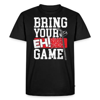 Apporter votre jeu EH avec le Canada de hockey - T-shirt Premium bio Homme - noir - Devant - Nico (187cm)