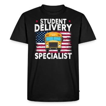 Student Delivery Specialist American School Bus - Men's Premium Organic T-Shirt - black - Front - Nico (187cm)