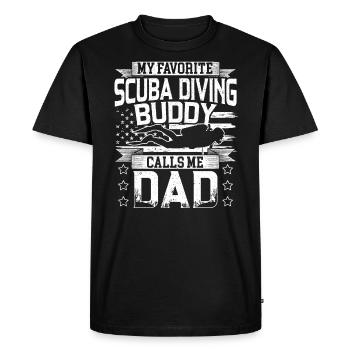 Mon compagnon de plongée préféré Appelle-moi Papa Plongeur - T-shirt Premium bio Homme - noir - Devant - Nico (187cm)