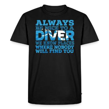 Soyez gentil à un plongeur Scuba Diving Buddy - T-shirt Premium bio Homme - noir - Devant - Nico (187cm)