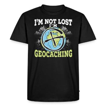 I'm Not Lost, I'm Geocacher - Men's Premium Organic T-Shirt - black - Front - Nico (187cm)