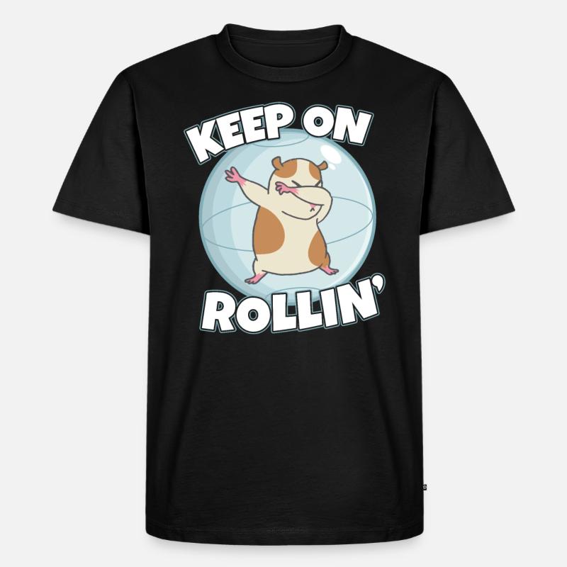 Keep On Rolling Hamster Besitzer - Männer Premium Bio T-Shirt - Schwarz