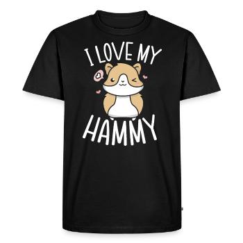 I love my Hammy hamster owner - Men's Premium Organic T-Shirt - black - Front - Nico (187cm)