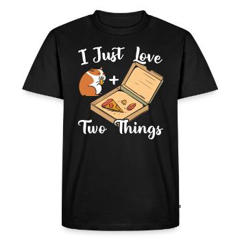 J’aime Seulement Deux choses Cobayes Et Pizza - T-shirt Premium bio Homme - noir - Devant - Nico (187cm)