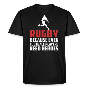 rugby - T-shirt Premium bio Homme - noir - Devant - Nico (187cm)