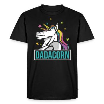 Dadacorn Daddy Licorne Meilleur papa de tous les temps Fête des Pères - T-shirt Premium bio Homme - noir - Devant - Nico (187cm)