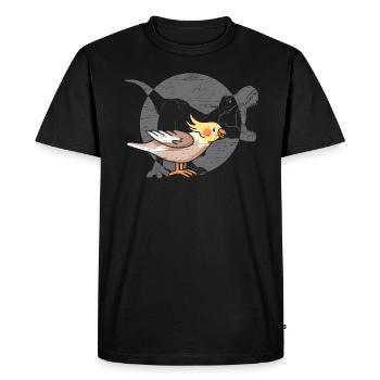 Cockatiel Dinsoaur Cacatoès Observation des oiseaux Tiel - T-shirt Premium bio Homme - noir - Devant - Nico (187cm)