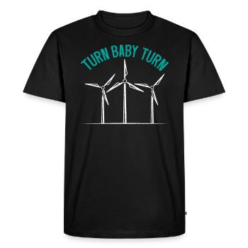 Turn Baby Turn Éoliennes technicien - T-shirt Premium bio Homme - noir - Devant - Nico (187cm)