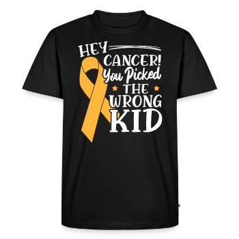 Hey Cancer You Chose The Wrong Child - Men's Premium Organic T-Shirt - black - Front - Nico (187cm)