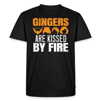 Rousses embrassés par le feu Cheveux rouges - T-shirt Premium bio Homme - noir - Devant - Nico (187cm)