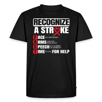 Sp Reconnaître Un accident vasculaire cérébral - T-shirt Premium bio Homme - noir - Devant - Nico (187cm)