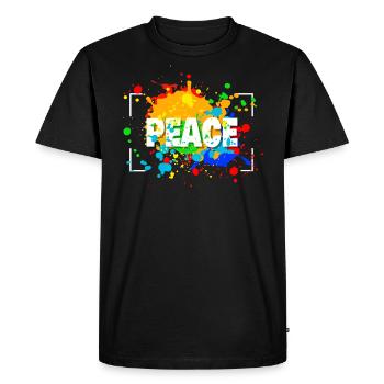 PEACE - T-shirt Premium bio Homme - noir - Devant - Nico (187cm)