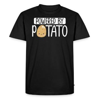 Powered By Potato Kartoffel - Men's Premium Organic T-Shirt - black - Front - Nico (187cm)