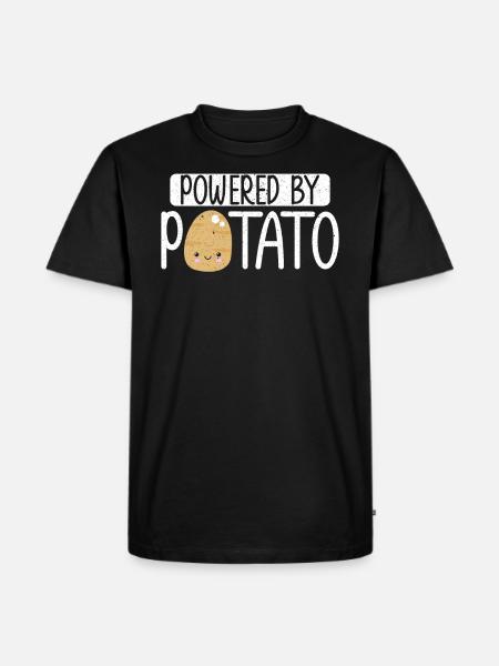 Powered By Potato Kartoffel - Männer Premium Bio T-Shirt - Schwarz