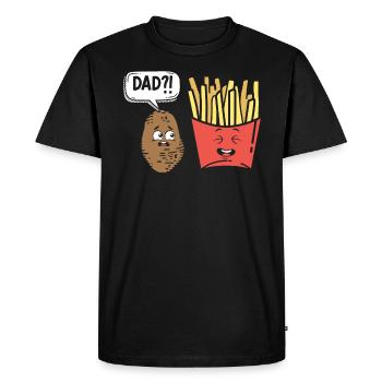 Papa Potato Joke French Fries Vegan - Men's Premium Organic T-Shirt - black - Front - Nico (187cm)