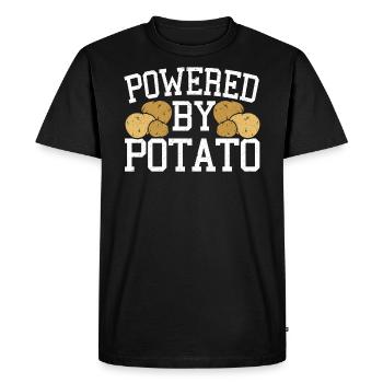 Powered By Potato Kartoffel - Men's Premium Organic T-Shirt - black - Front - Nico (187cm)