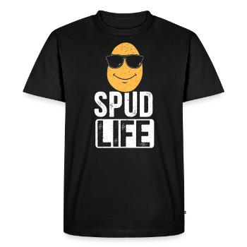 Spud Life Potato Vegan Root Vegetables Vegetarian - Men's Premium Organic T-Shirt - black - Front - Nico (187cm)