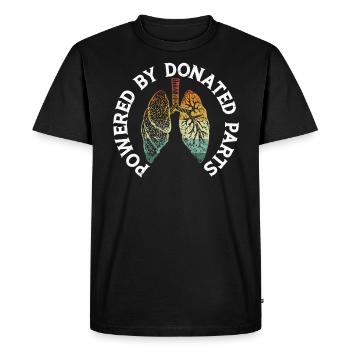 Powered by Donated Parts Organ Donation - Men's Premium Organic T-Shirt - black - Front - Nico (187cm)