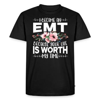 I have become a paramedic - Men's Premium Organic T-Shirt - black - Front - Nico (187cm)
